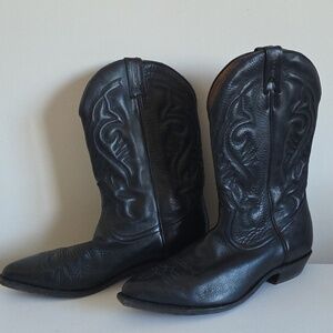 BOULET | Cowboy Boots Embroidered Black Mens Sz 11.5